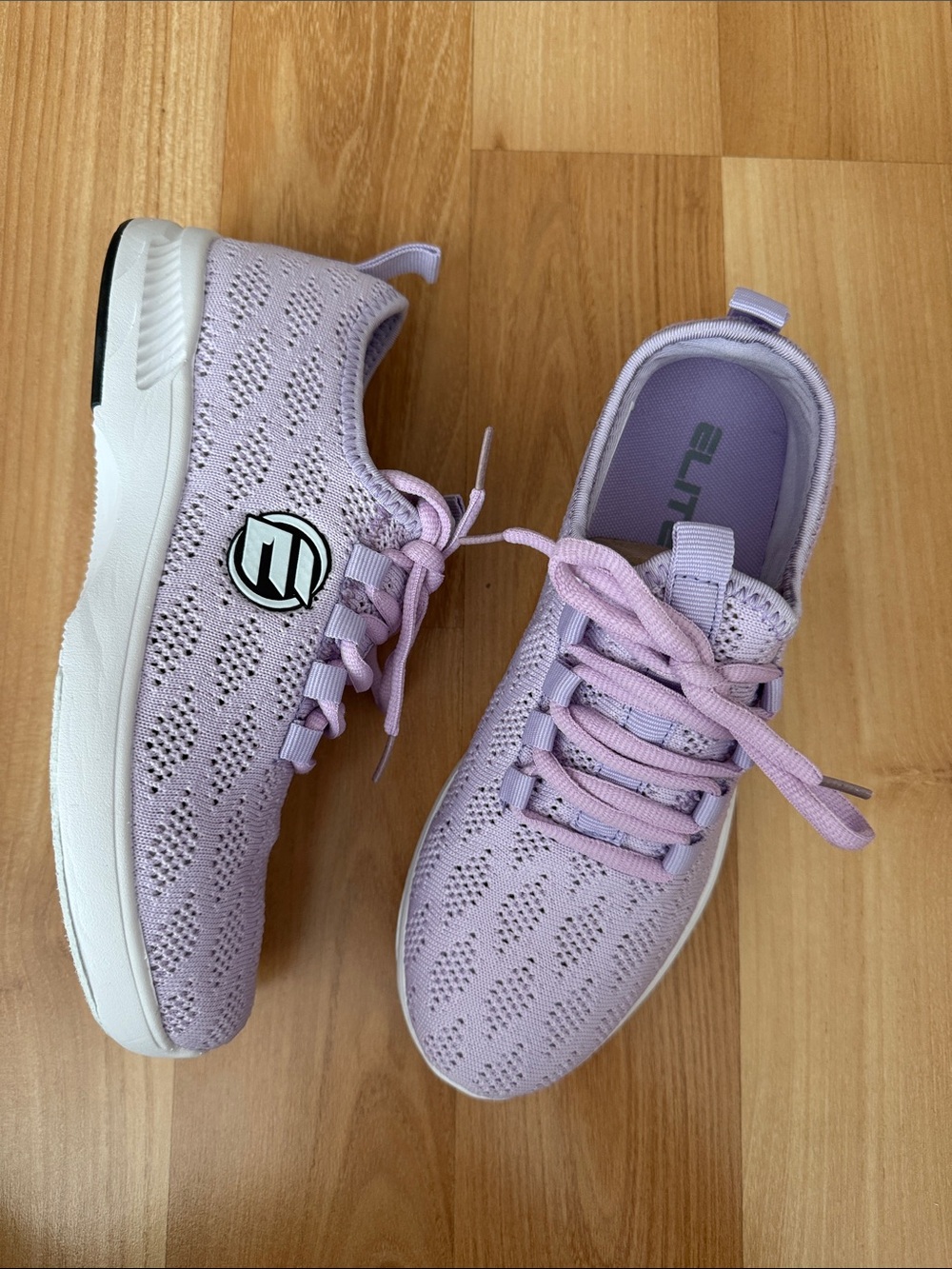 Women's Lavender Knit Athletic Sneakers -